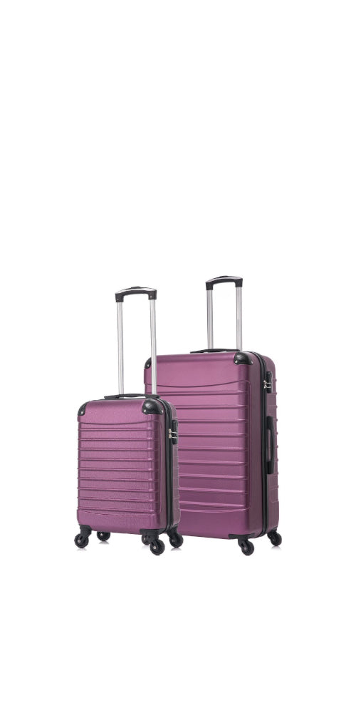 Bordeaux 2-teiliges Hartschalen-Kofferset, ideal für Reisen & Wochenendtrips, mit Spinner-Rollen.
