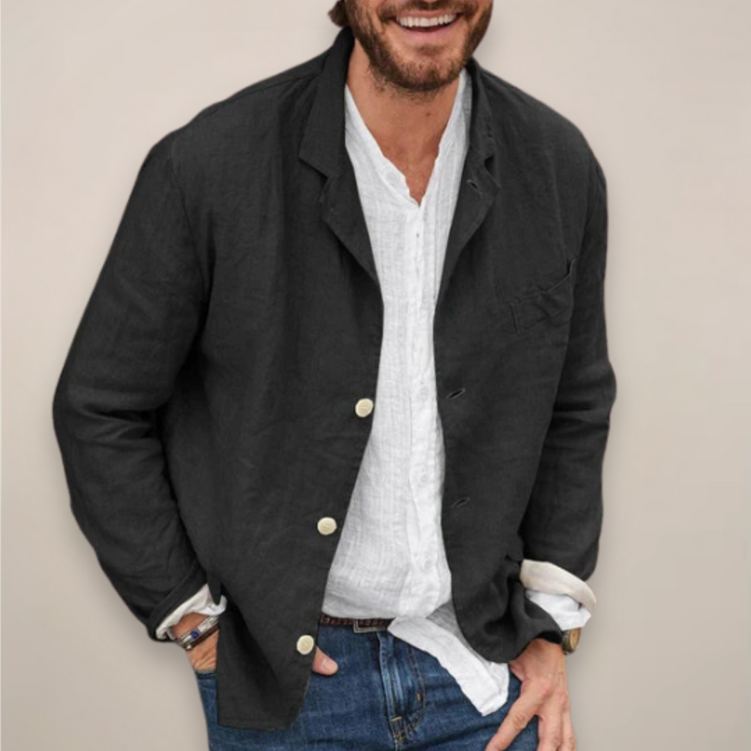 Stylischer Bruno Herren Blazer: Bequemes Sakko im Relaxed Fit für eine moderne, entspannte Herrenmode-Ästhetik.