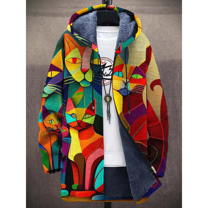 Luxuriöse Damen-Strickjacke im künstlerischen Design