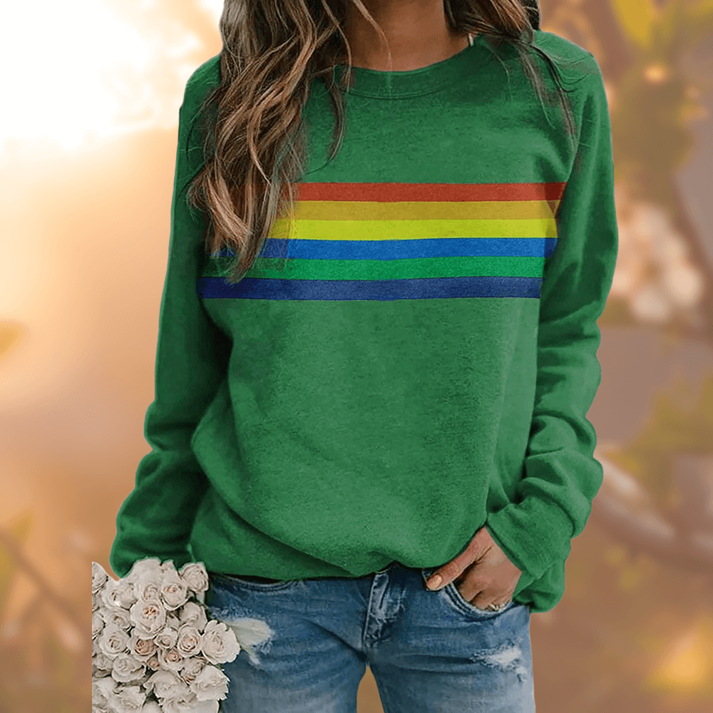 Damen Regenbogenpullover aus Baumwolle