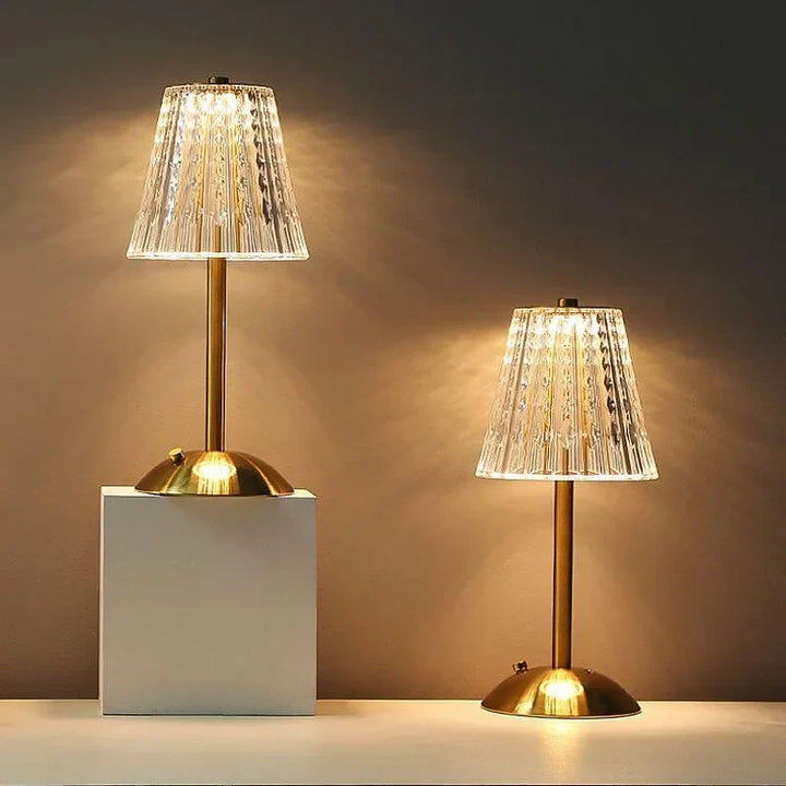 Goldene Kristall-Tischlampe mit Berührungssteuerung