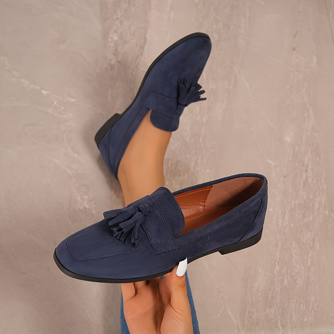 Grüne orthopädische Loafer für Damen, bequeme Alltagsschuhe von der Seite