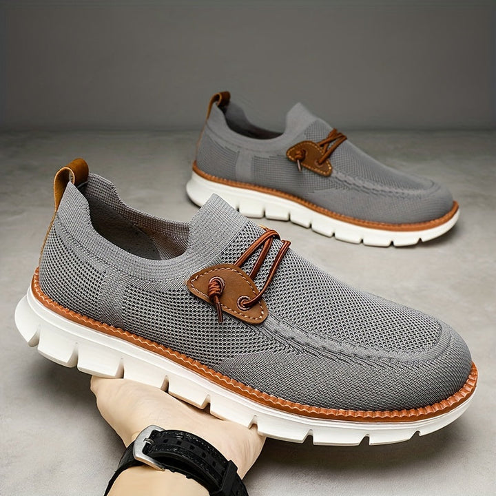 Graue Herren Slip-On Sneaker, Ansicht von hinten