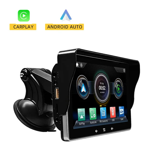 "CarPlay Display im Auto integriert, zeigt Smartphone-Apps drahtlos, verbessert Sicherheit mit Rückfahrkamera-Integration."