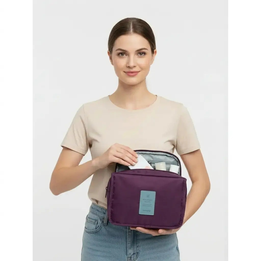 Dunkelviolett - Reise Kosmetiktasche Wasserdicht Mit Stauraum Organisiert