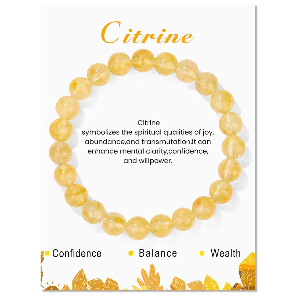 Gelbes Citrin-Armband aus Edelsteinen, symbolisiert Vertrauen, Balance und Wohlstand.