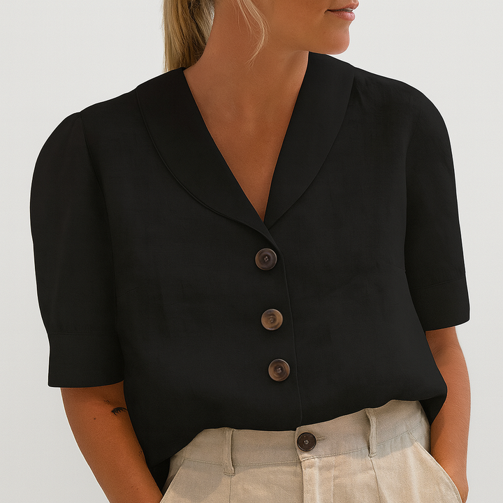 Klassische Damen Bluse für Business & Freizeit, mit Reverskragen und praktischer Knopfleiste. Vielseitiges Oberteil.