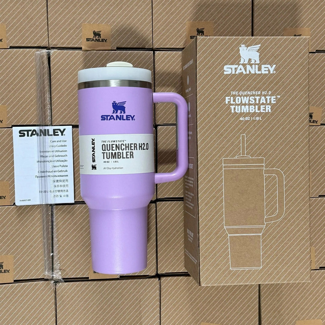 Isolierter Reisebecher 40oz - Edelstahl, Auslaufsicher, Griff & Strohhalm