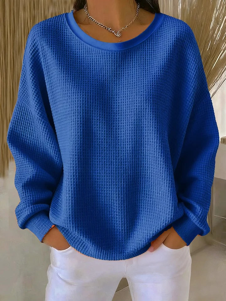 Bequemer Damen-Strickpullover in Weiß, LooseFit Style, ideal für Freizeit & komfortable Damenmode.