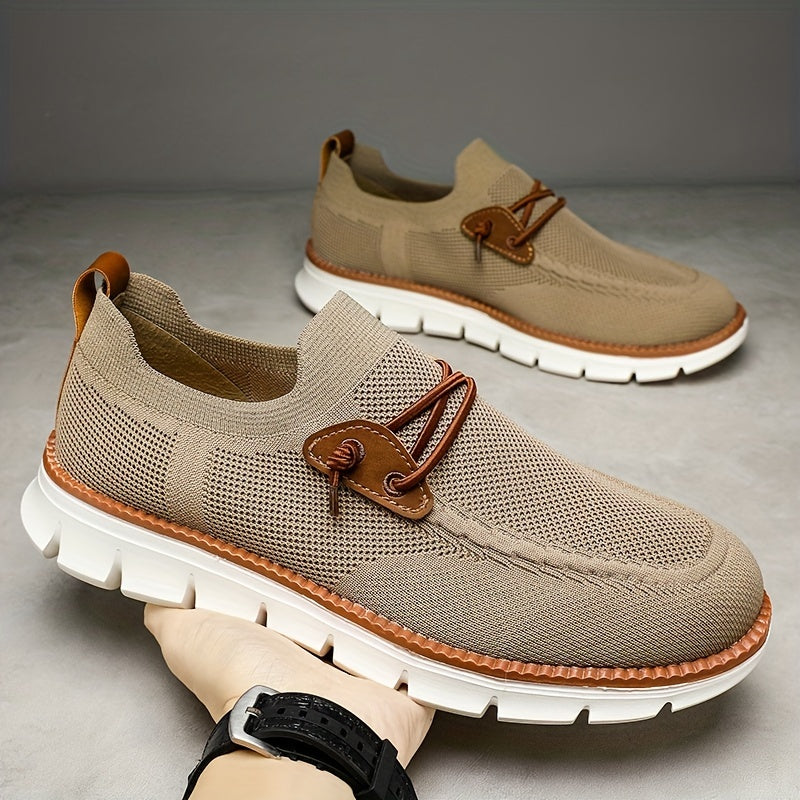 Bequeme Freizeitschuhe für Herren in Khaki, Obermaterial