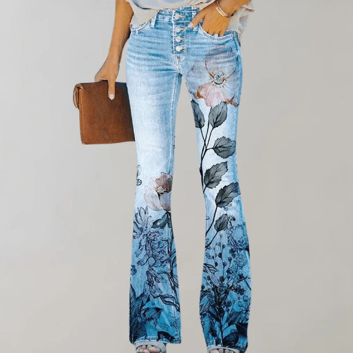 Elegante Damen Ausgestellte Hose mit stilvollem Knopf-Detail für komfortablen Freizeitlook.
