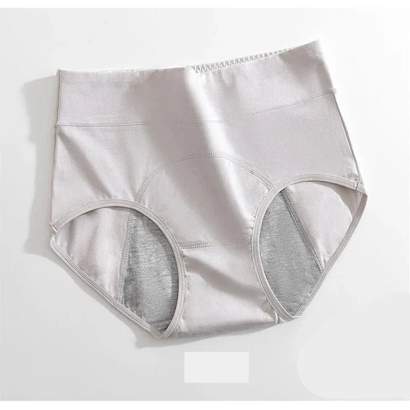 Weiches Baumwoll-Menstruationshöschen mit hoher Taille für zuverlässigen, auslaufsicheren Periodenschutz.