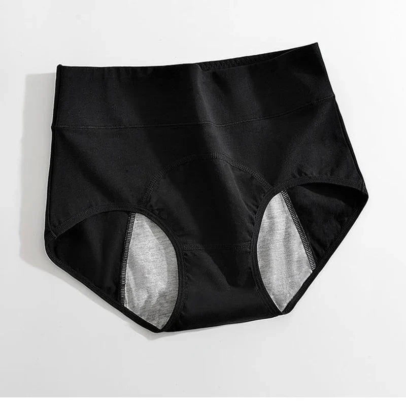 Damen-Baumwollhöschen mit hoher Taille. Auslaufsicher für maximale Sicherheit und Komfort während der Periode.