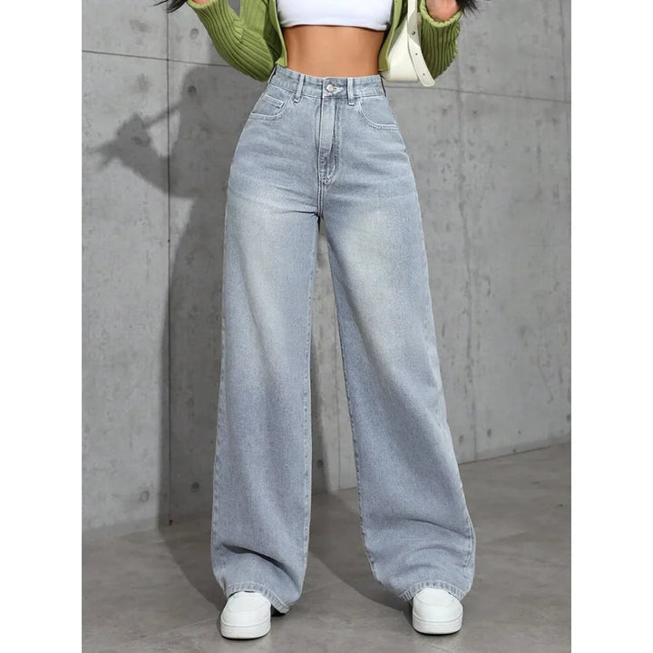 Bequeme Damen Baggy-Jeans, hohe Taille, weiter Schnitt. Diese Loose-Fit Jeans ist ein Must-have für Trendsetterinnen.