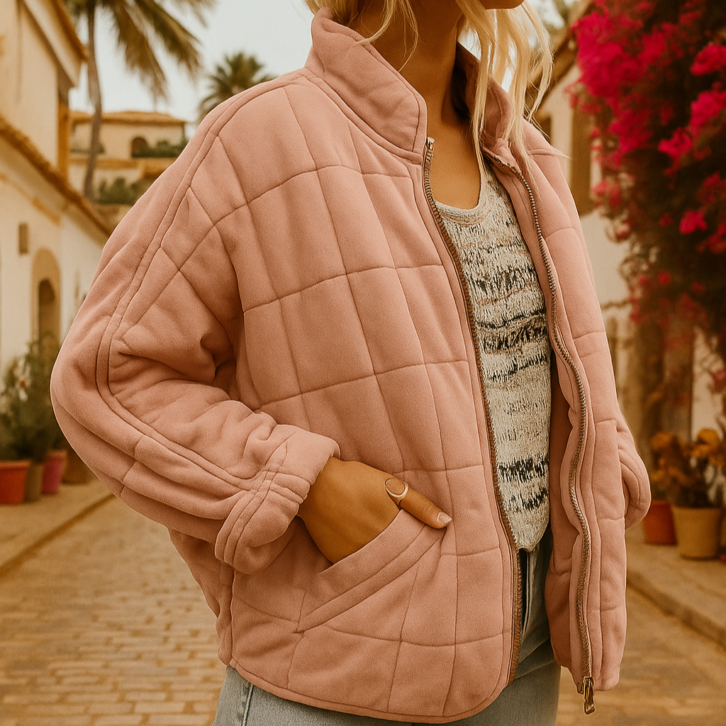 Damen Übergangsjacke mit strukturiertem Schnitt, elegantem Flair. Stilvolle Herbst-/Frühlingsjacke.
