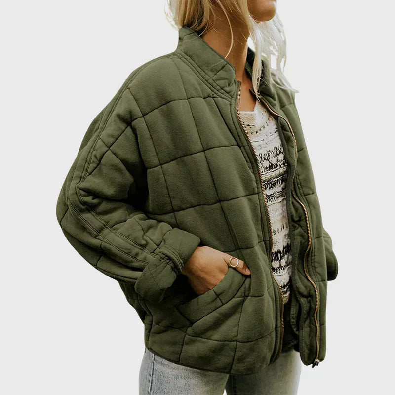 Damen Übergangsjacke, gesteppt mit strukturiertem Schnitt. Elegante Herbst- & Frühlingsmode für Damen.