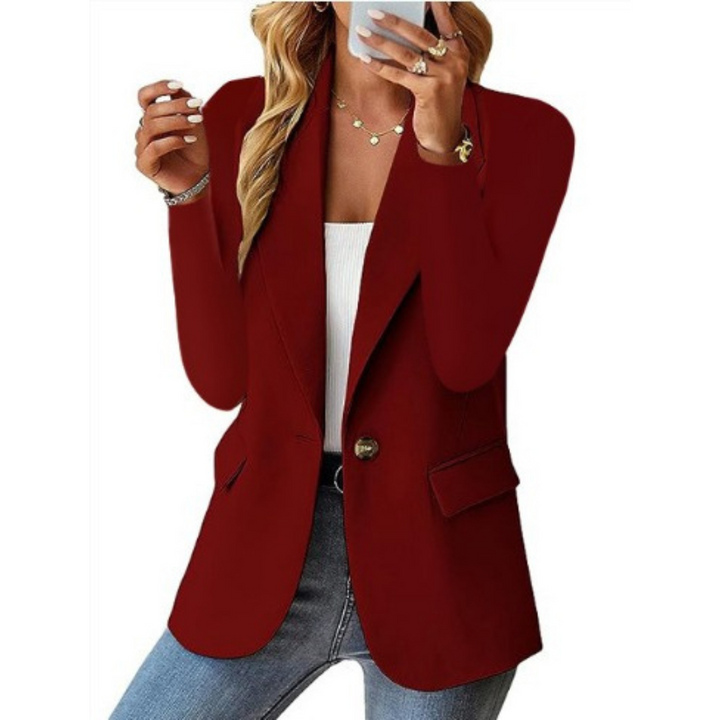 Klassischer Damen Blazer, tailliert, glatt & bequem, für zeitlose Eleganz in der Damen Mode.