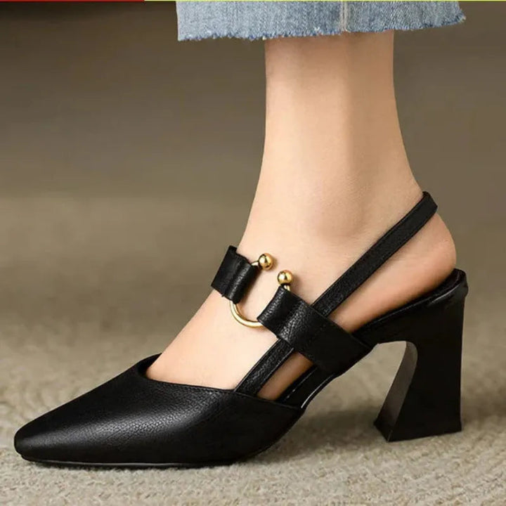 Damen Blockabsatz Schuhe in Herbstfarbe, bequem & stabil, perfekt für Alltag & Herbstmode.