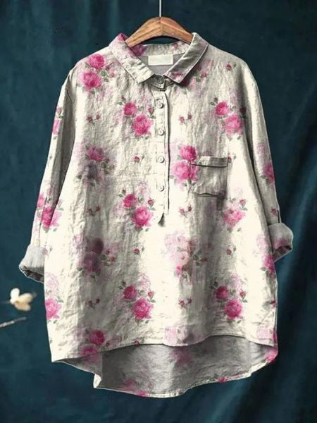 Frühlingsmode Damenbluse mit floralem Muster, stilvoll und bequem, ein Must-have für Ihre Garderobe.