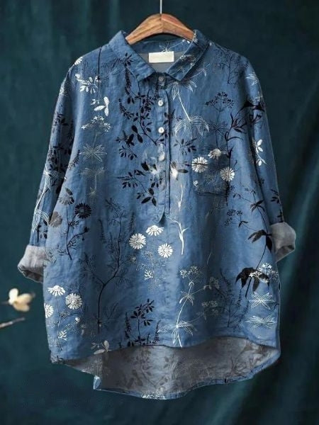 Bequeme Damenbluse mit Blumenmuster für den lockeren Freizeit-Look oder elegante Business-Anlässe.