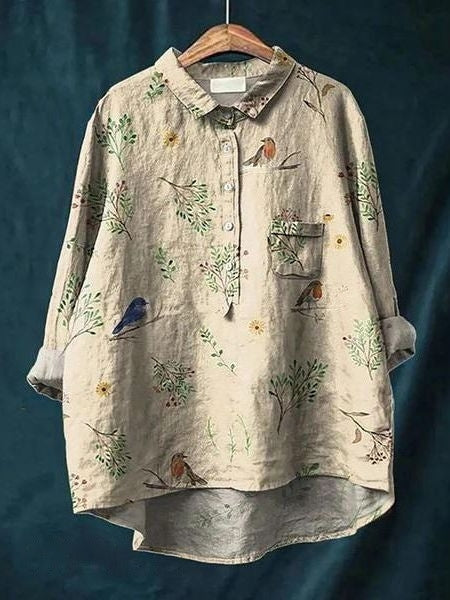 Elegante Damenbluse mit floralem Muster, ideal für Business und Freizeit, stilvoll und bequem.