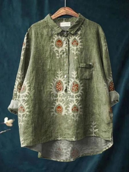 Blumenmuster Bluse für Damen, ideal für Freizeit oder Business, kombiniert Stil mit Komfort.
