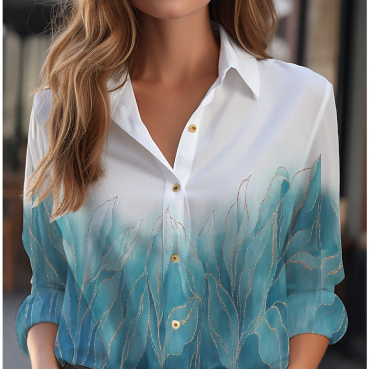 Luftige Damenbluse mit floralen Details, Langarm, komfortabler lockerer Schnitt für warme Tage.