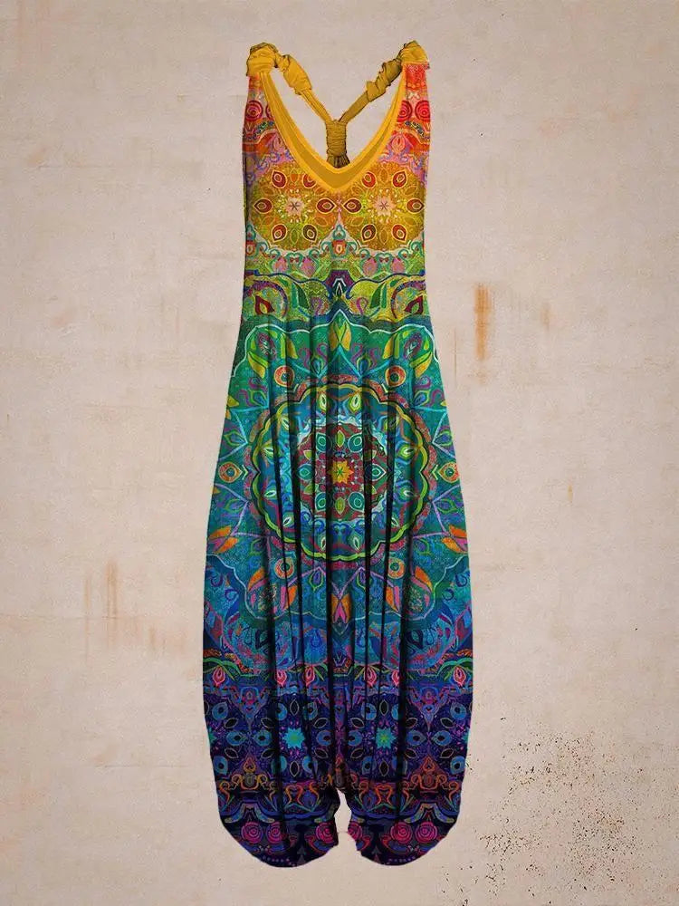 Leichter Damen Sommer Jumpsuit mit lockerer Passform & verstellbaren Trägern für optimalen Komfort im Urlaub.