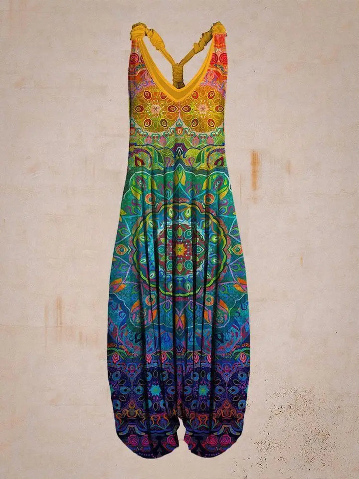Leichter Damen Sommer Jumpsuit mit lockerer Passform & verstellbaren Trägern für optimalen Komfort im Urlaub.