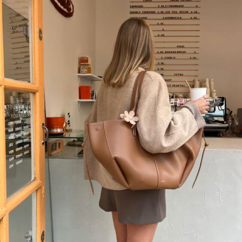 Damen Braun Umhängetasche mit Verstellbarem Riemen