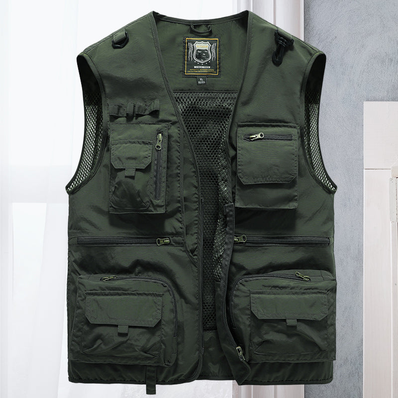 Strapazierfähige Damen Cargo Weste, atmungsaktiv, viele Taschen, ideal für Outdoor, Reise & Camping.