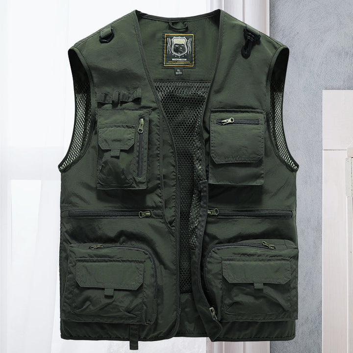 Strapazierfähige Damen Cargo Weste, atmungsaktiv, viele Taschen, ideal für Outdoor, Reise & Camping.