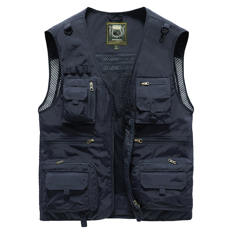 Atmungsaktive Damen Outdoor-Weste, Cargo-Design, mit praktischen Reißverschlusstaschen für Angeln & Wandern.