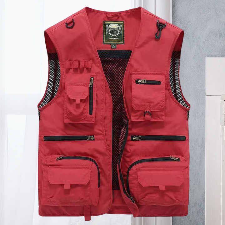Damen Photoweste/Safariweste im Cargo-Stil, viele Taschen, atmungsaktiv, ideal für Outdoor-Fotografie.