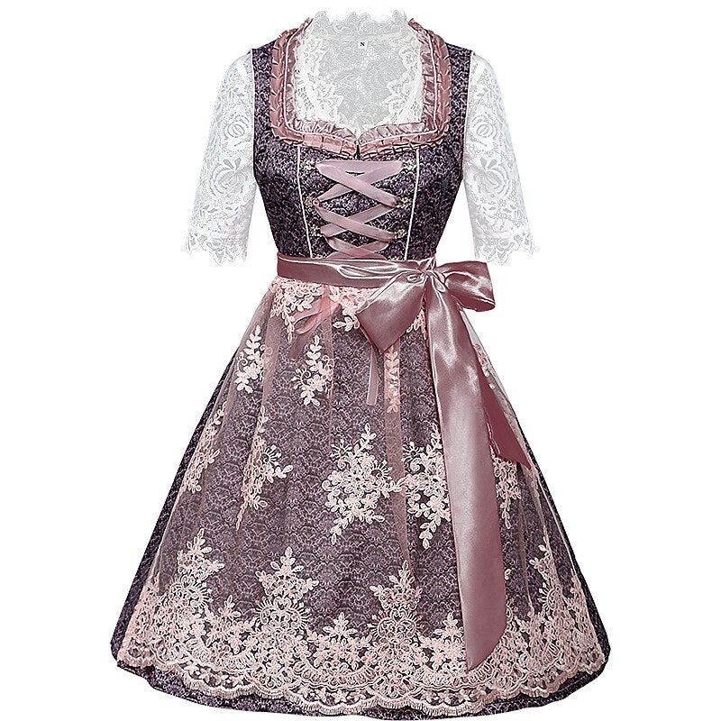 Damen Dirndlkleid Emma in festlichem Rosa für Oktoberfest. Elegante bayerische Trachtenmode, traditionell & modern.