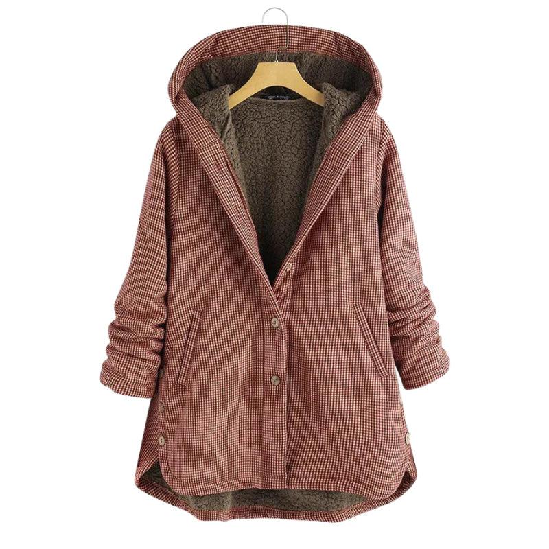 Damen Eleganter Langer Hoodie in Rot. Lässiger Kapuzenpullover für bequemen Komfort und vielseitige Freizeitmode.