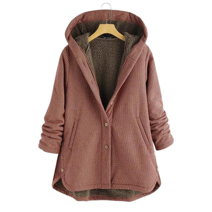 Damen Eleganter Langer Hoodie in Rot. Lässiger Kapuzenpullover für bequemen Komfort und vielseitige Freizeitmode.