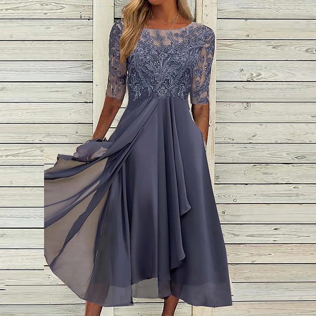 Freizeitkleid Damen, ärmellos und fließend, ideal als Übergangskleid im A-Linien-Schnitt für den Herbst.