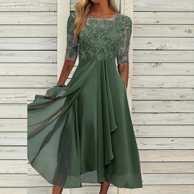 Dunkelblaues A-Linien Damen Herbstkleid, ärmellos und elegant, perfekt für die Übergangszeit 2024.