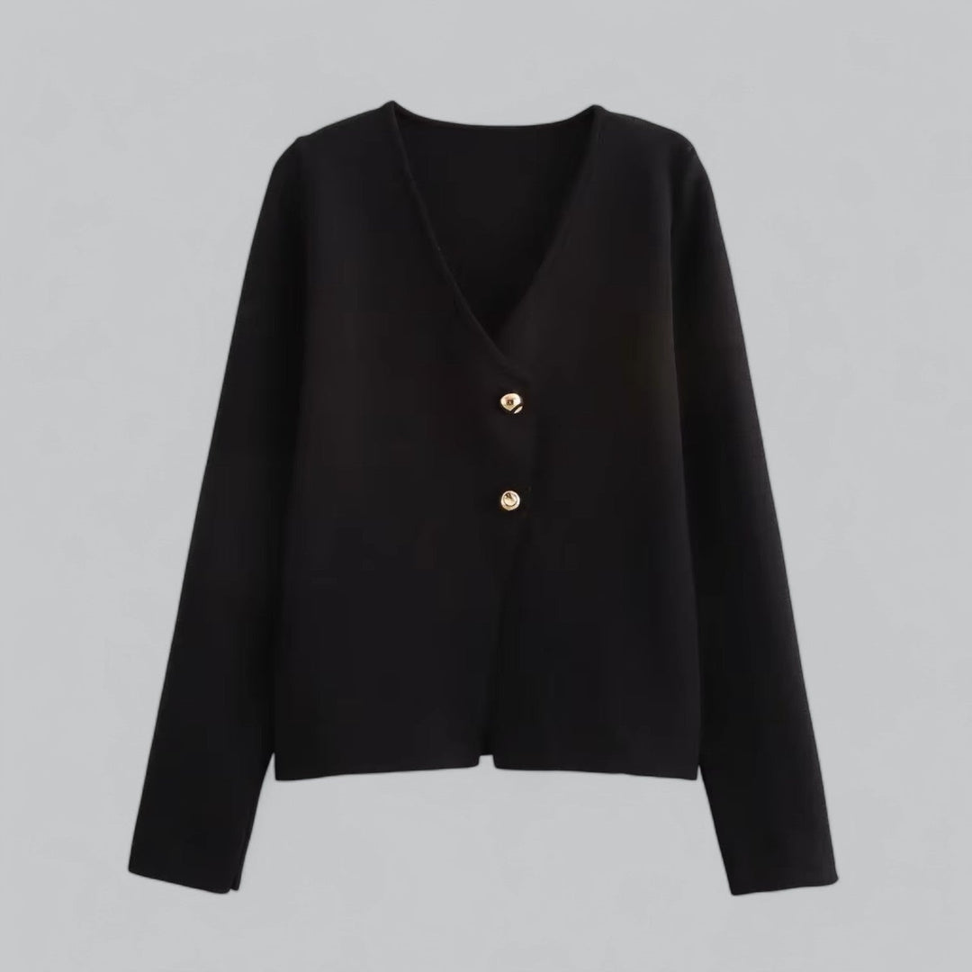Damen Frühlings-Cardigan, elegant mit Minimal-Knopfleiste, weicher Strick für Übergangszeit.
