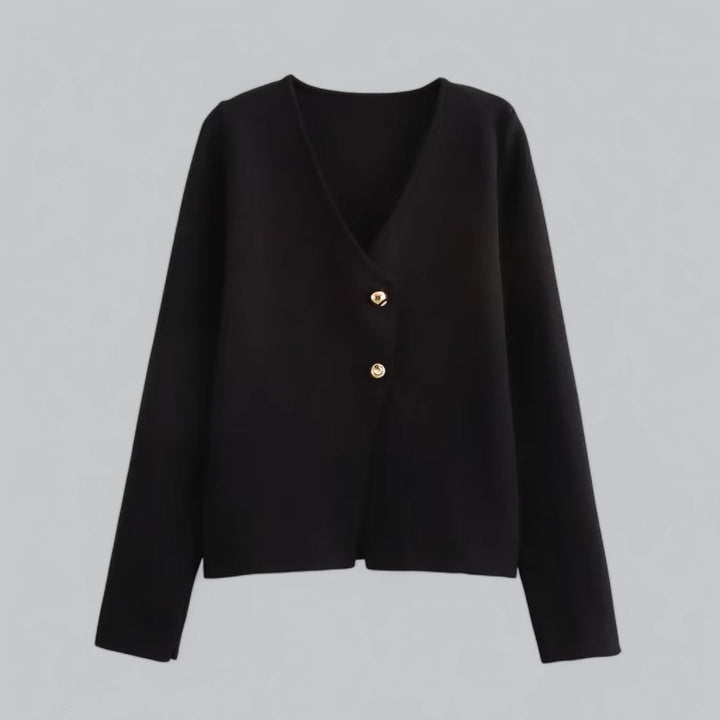 Damen Frühlings-Cardigan, elegant mit Minimal-Knopfleiste, weicher Strick für Übergangszeit.