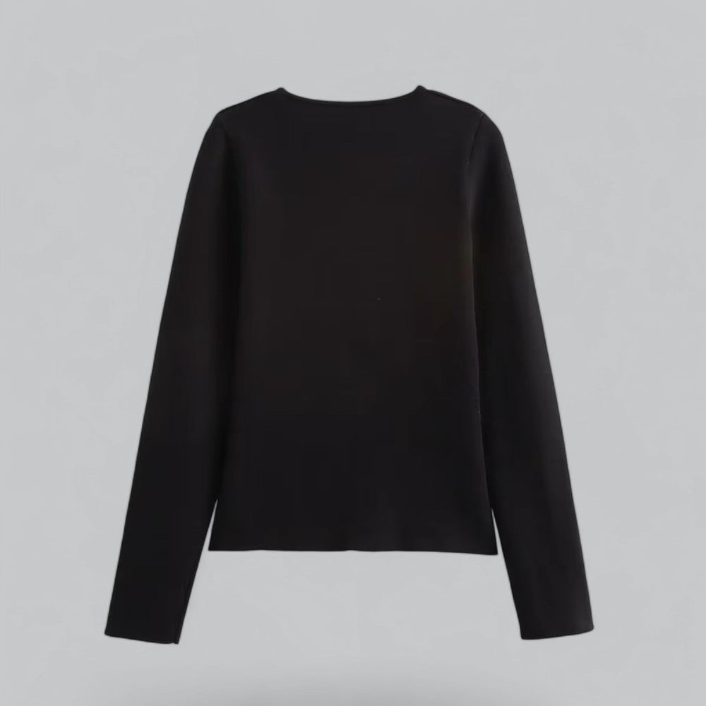 Minimalistische Knopfleiste des eleganten Damen Cardigans, perfekt für Frühling und vielseitige Looks.