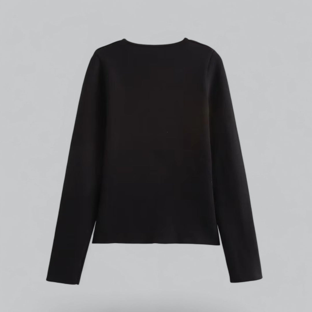 Minimalistische Knopfleiste des eleganten Damen Cardigans, perfekt für Frühling und vielseitige Looks.