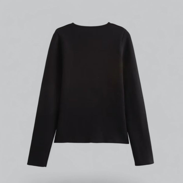Minimalistische Knopfleiste des eleganten Damen Cardigans, perfekt für Frühling und vielseitige Looks.
