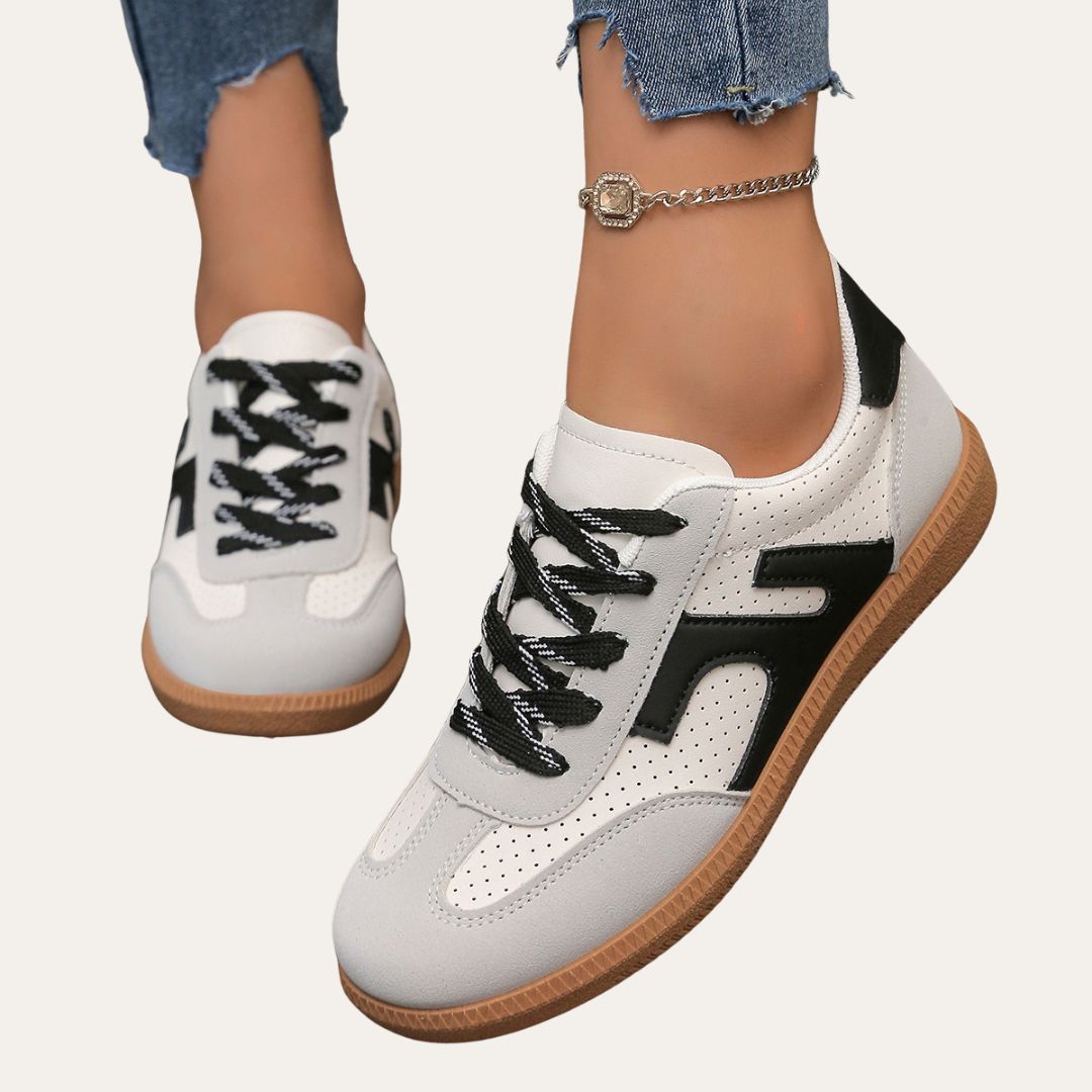 Damen Frühlings-Sneaker, ideal für stilvollen Komfort im Alltag und Freizeit. Bequeme Low-Top-Schuhe.