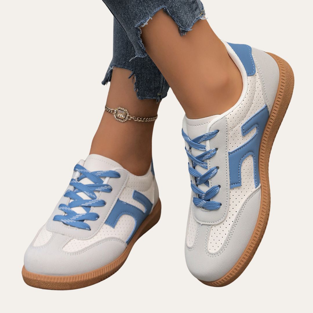 Modische Damen Frühlings-Sneaker, vielseitig kombinierbar. Lässige Low-Top Freizeitschuhe für bequemen Alltag.