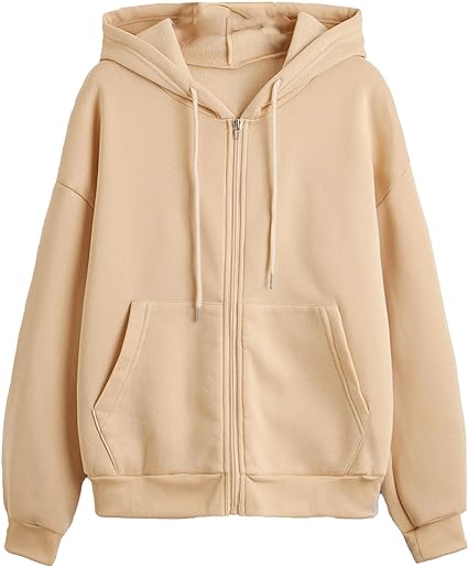 Bequemer Damen Reißverschluss-Hoodie in Uni-Farbe. Lässige Mode für entspannte Stunden.