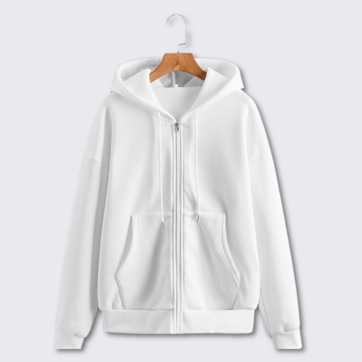 Kapuzenpullover für Damen mit Reißverschluss, vielseitig für Sport & Freizeit.