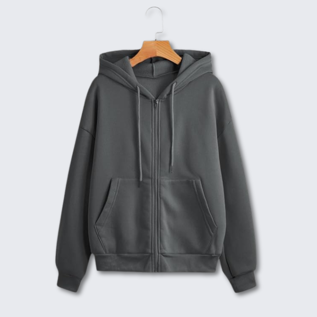 Komfortabler Damen Hoodie mit Reißverschluss, ideal für das Schichten-Outfit.