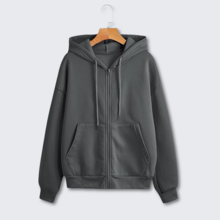 Komfortabler Damen Hoodie mit Reißverschluss, ideal für das Schichten-Outfit.